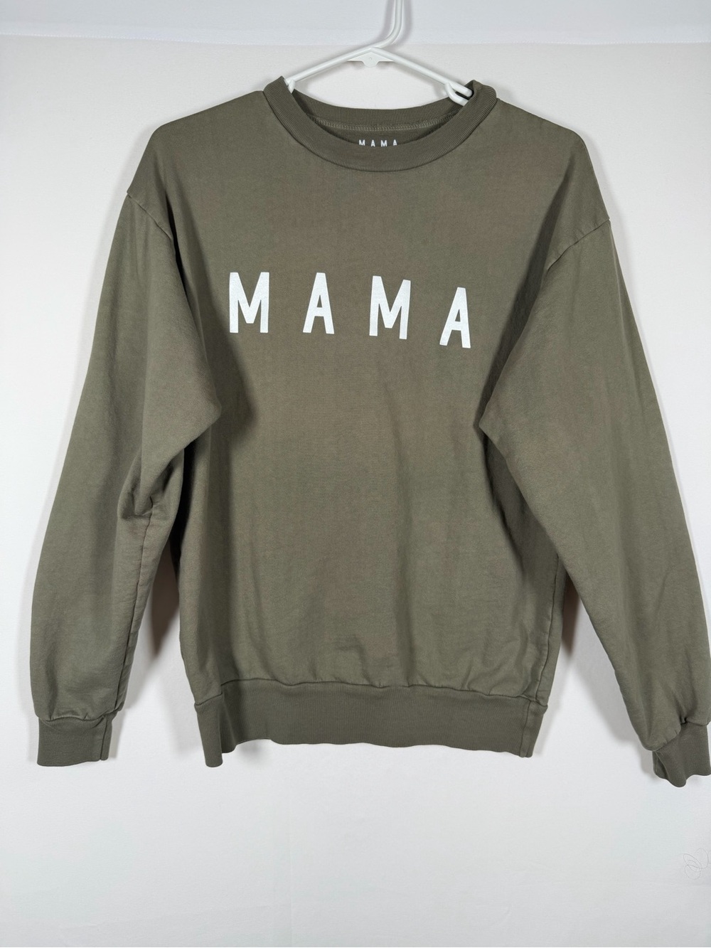 Ford and Wyatt x Little Bipsy Olive Green MAMA Crewneck Sweatshirt
